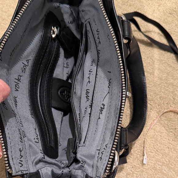 Ash Black Satchel Bag with Silver Accents - Picture 5 of 7